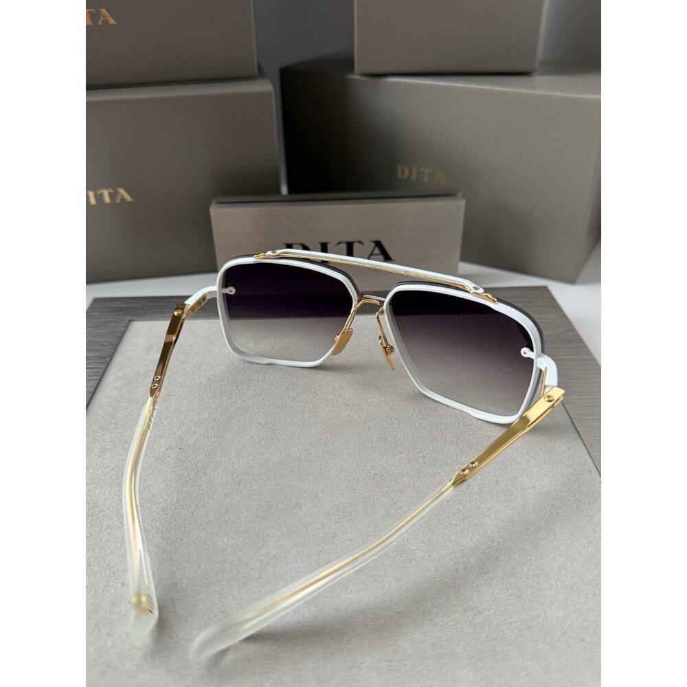 DITA MACH SIX DTS 121 07 Matte White Yellow Gold Gradient Sunglasses AUTHENTIC - Picture 7 of 11